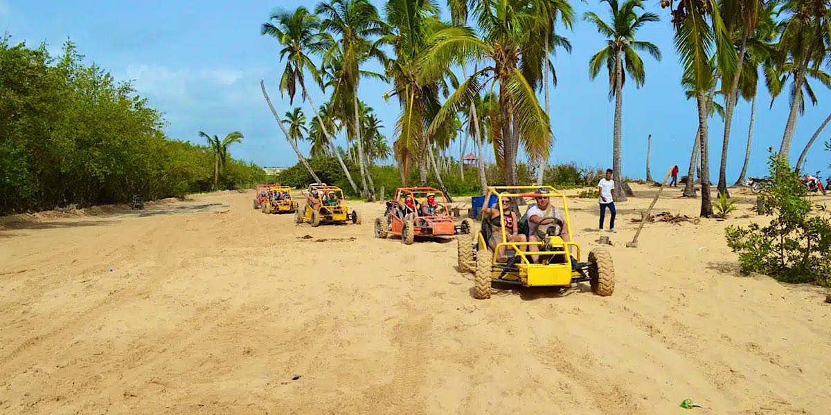 Buggy driving through mud